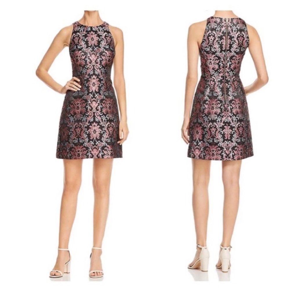 Kate Spade Tapestry Jaquard A-line Dress Gold Zip